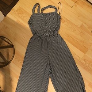 Crop jumpsuit with cinch waist